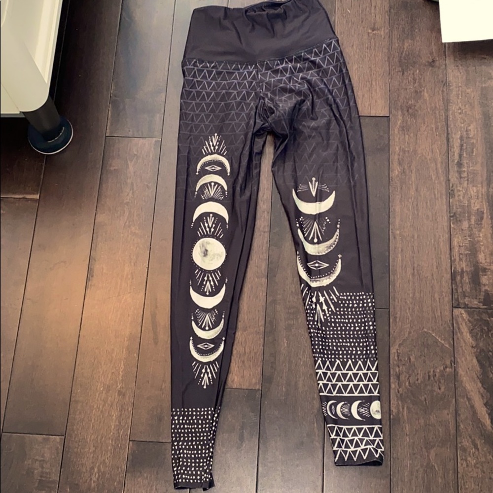 Free People Black and White Patterned Leggings
